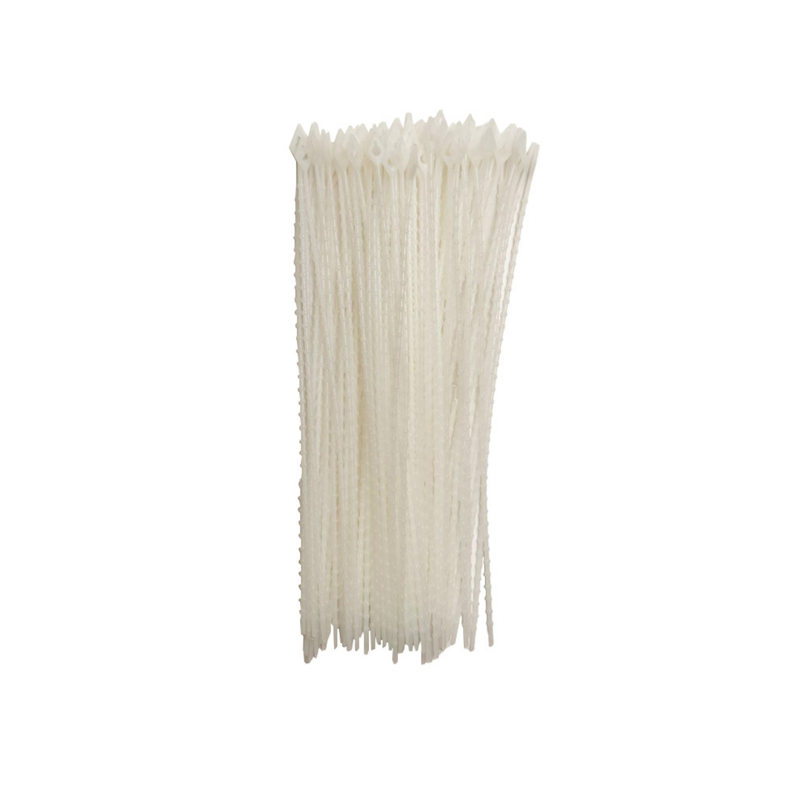 8-inch Natural Beaded Zip Tie, 18-lb Tensile Strength, 100-Pack