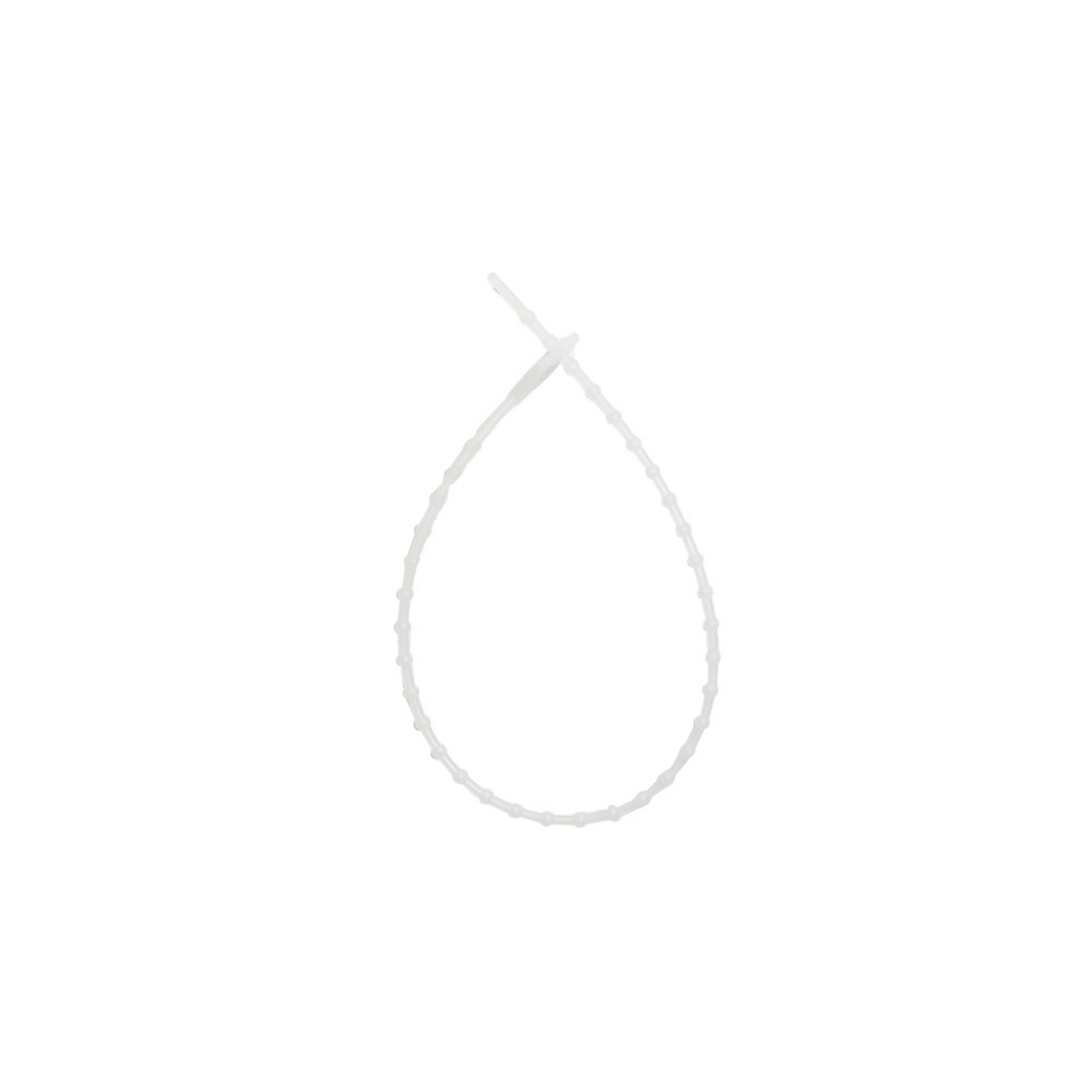 8-inch Natural Beaded Zip Tie, 18-lb Tensile Strength, 100-Pack