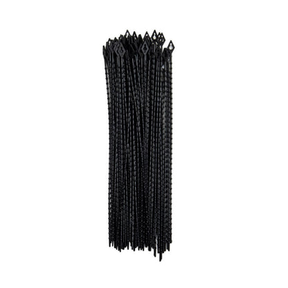8-inch UV Resistant Black Beaded Zip Tie, 18-lb Tensile Strength, 100-Pack