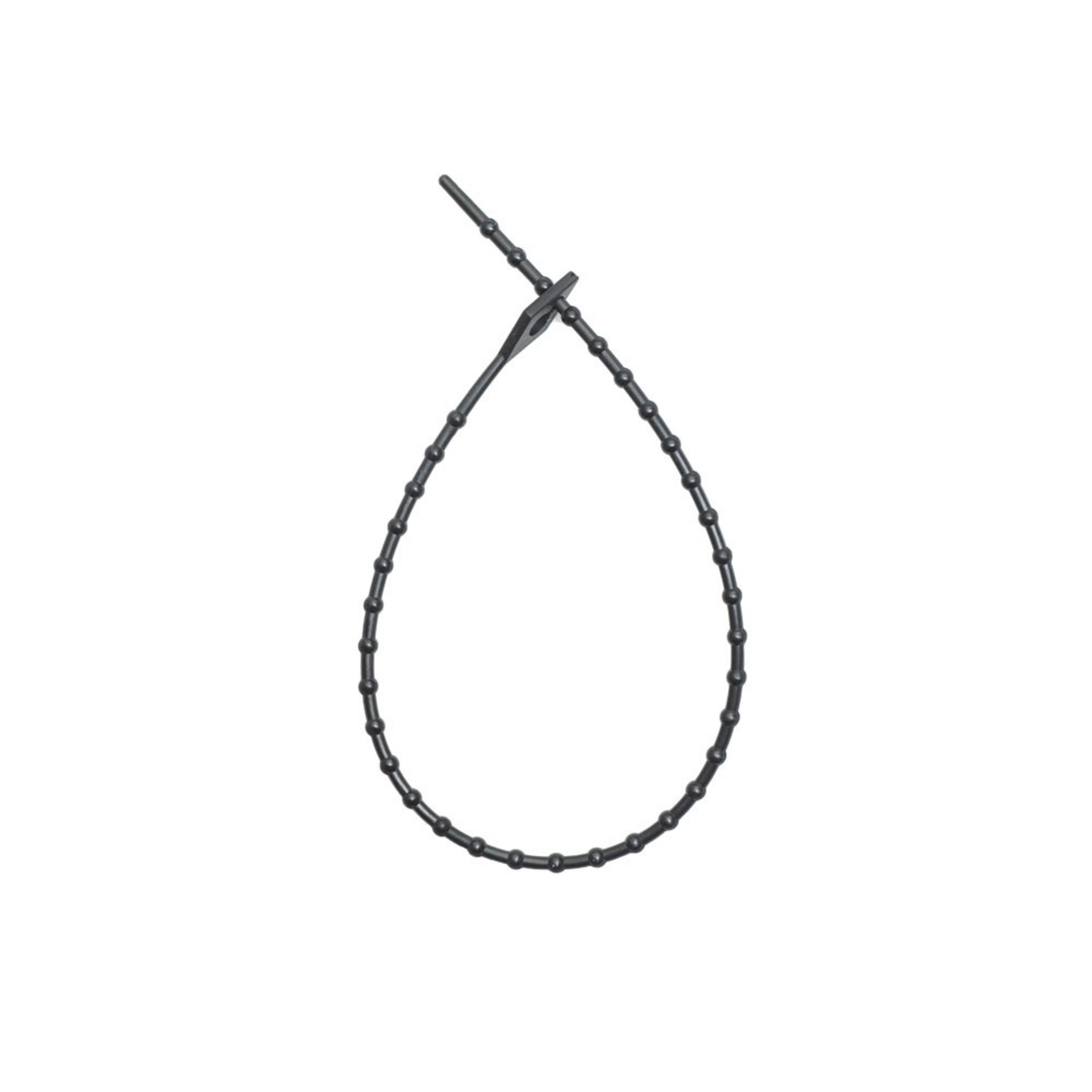 8-inch UV Resistant Black Beaded Zip Tie, 18-lb Tensile Strength, 100-Pack