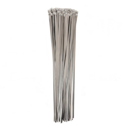20.5-inch UV Resistant Stainless Steel Zip Tie, 200-lb Tensile Strength, UL 2 Listed, 100-Pack