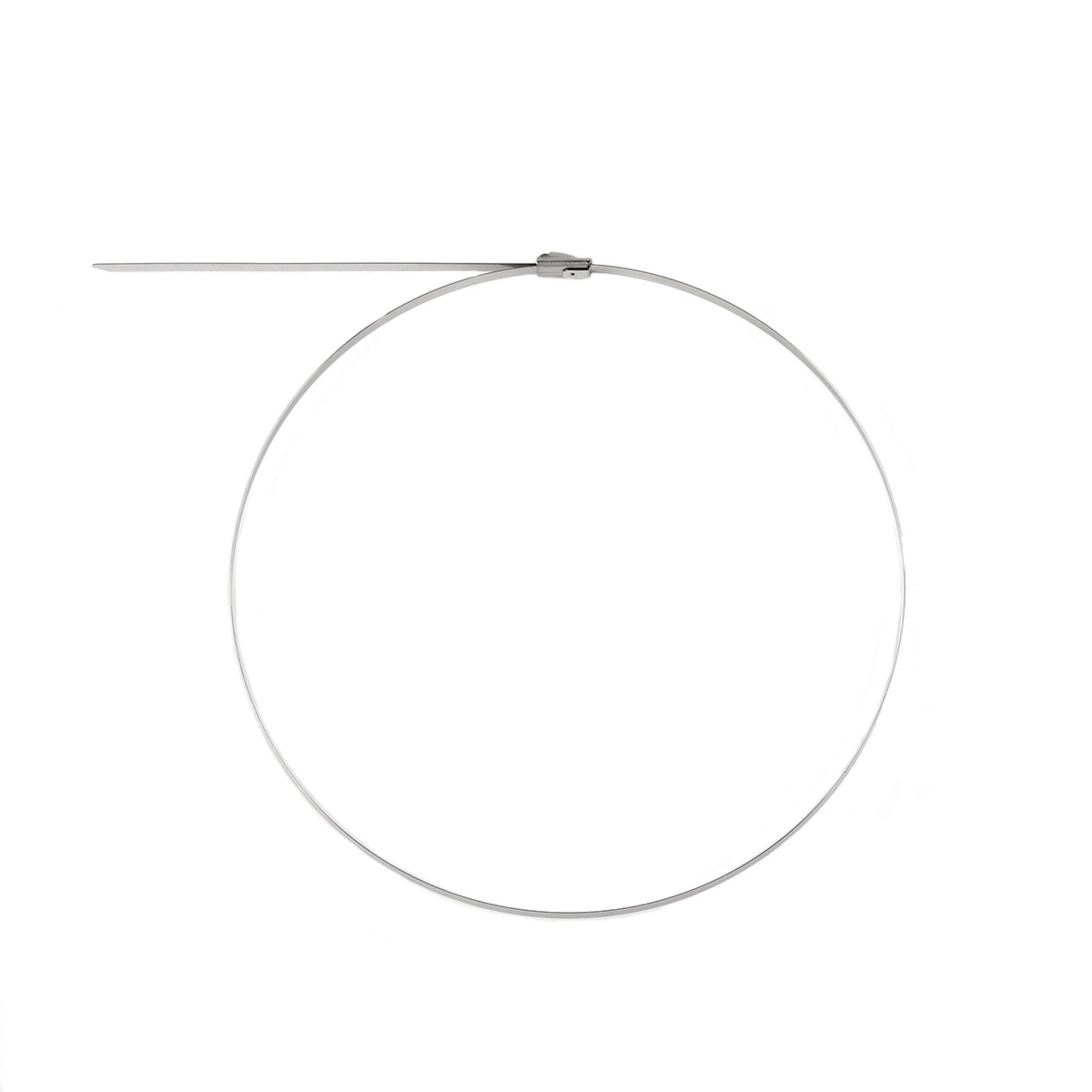 20.5-inch UV Resistant Stainless Steel Zip Tie, 200-lb Tensile Strength, UL 2 Listed, 100-Pack