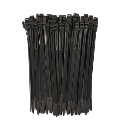 11-inch UV Resistant Black Low Profile Zip Tie, 120-lb Tensile Strength, 100-Pack
