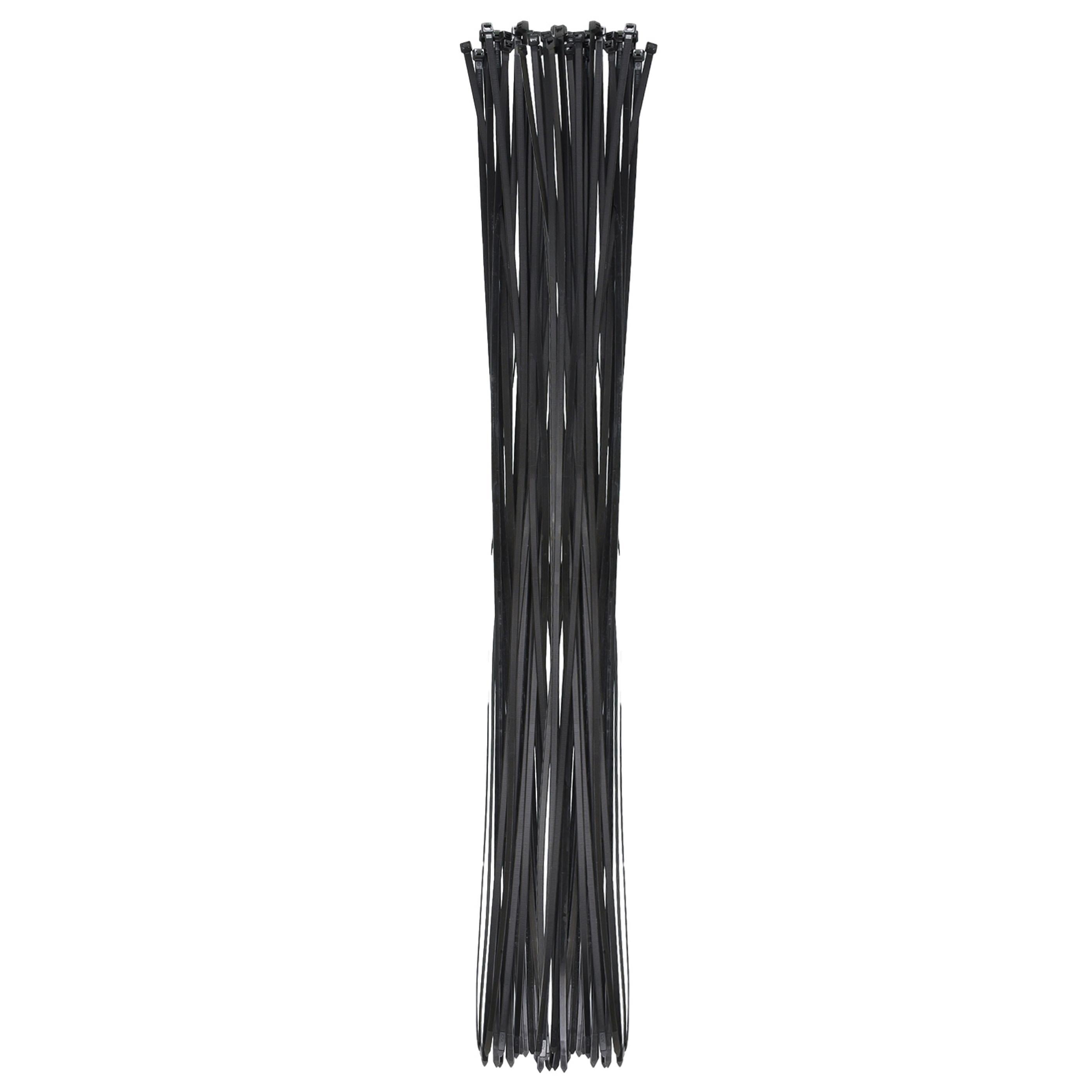 48-inch UV Resistant Black Multi-Purpose Zip Tie, 175-lb Tensile Strength, UL 21S Listed, 50-Pack