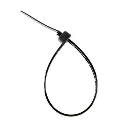 6.3-inch UV Resistant Black Releasable Pawl Zip Tie, 50-lb Tensile Strength, UL 21 Listed, 100-Pack