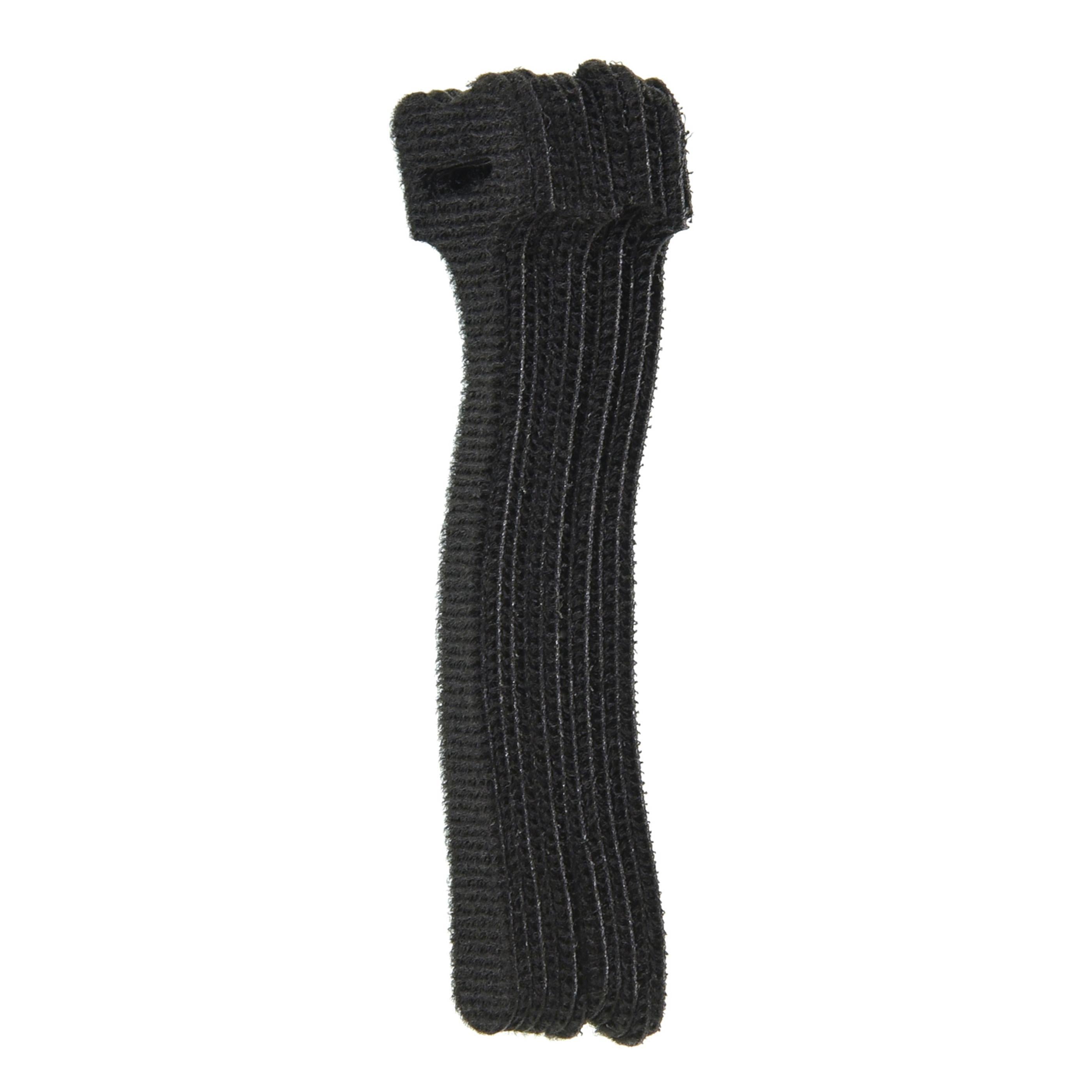 5-inch Black Hook and Loop, 6-lb Tensile Strength, 10-Pack
