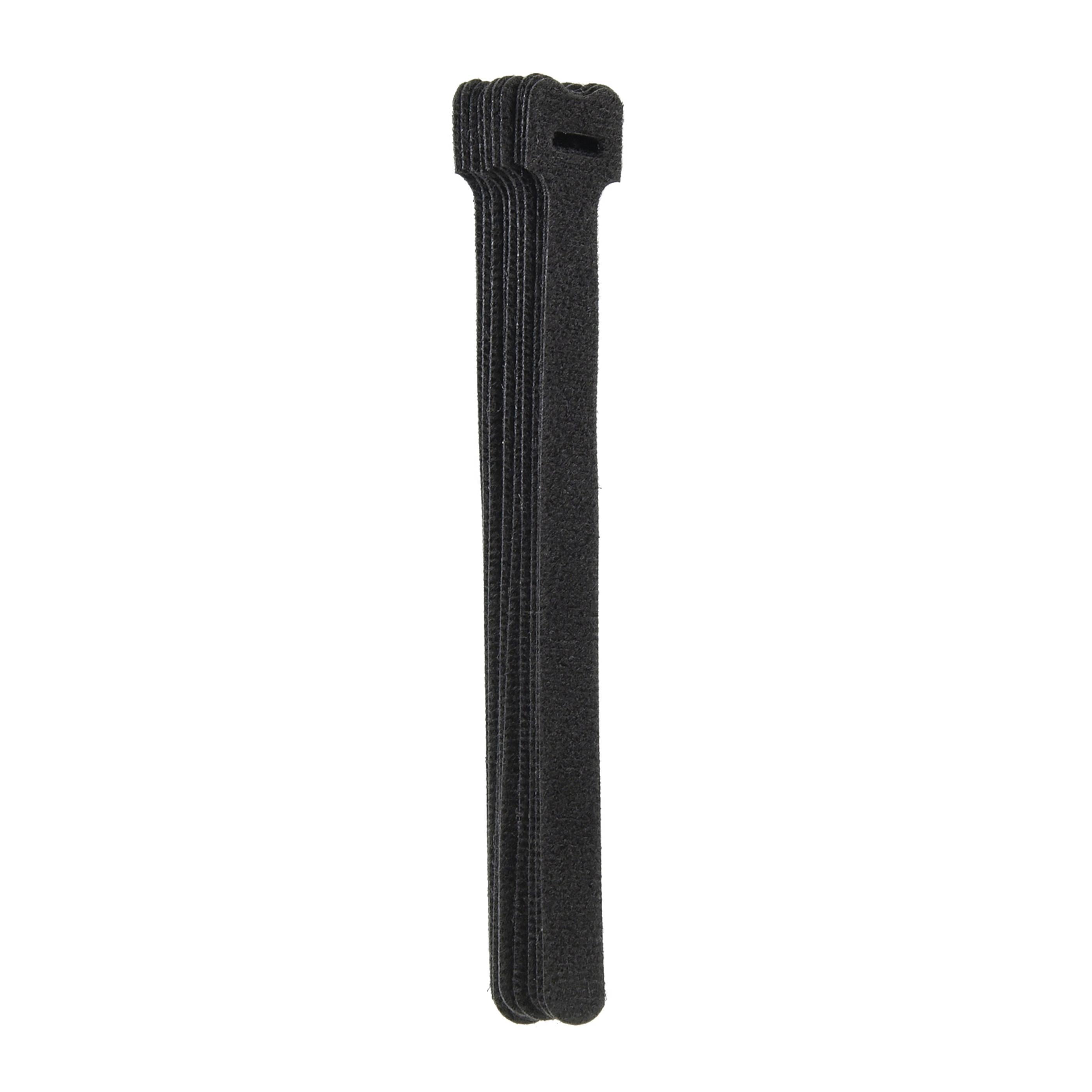 8-inch Black Hook and Loop, 6-lb Tensile Strength, 10-Pack