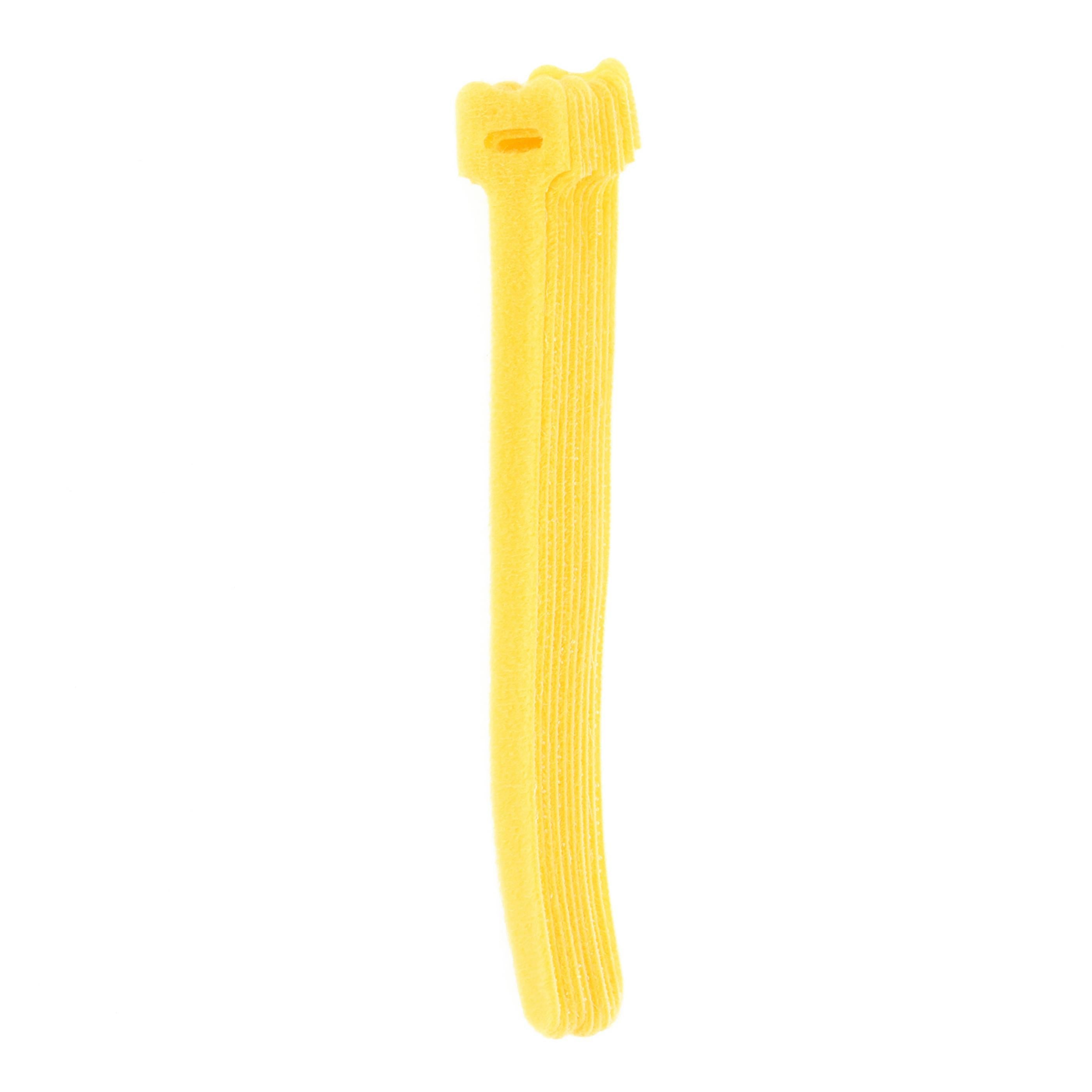 8-inch Yellow Hook and Loop, 6-lb Tensile Strength, 10-Pack