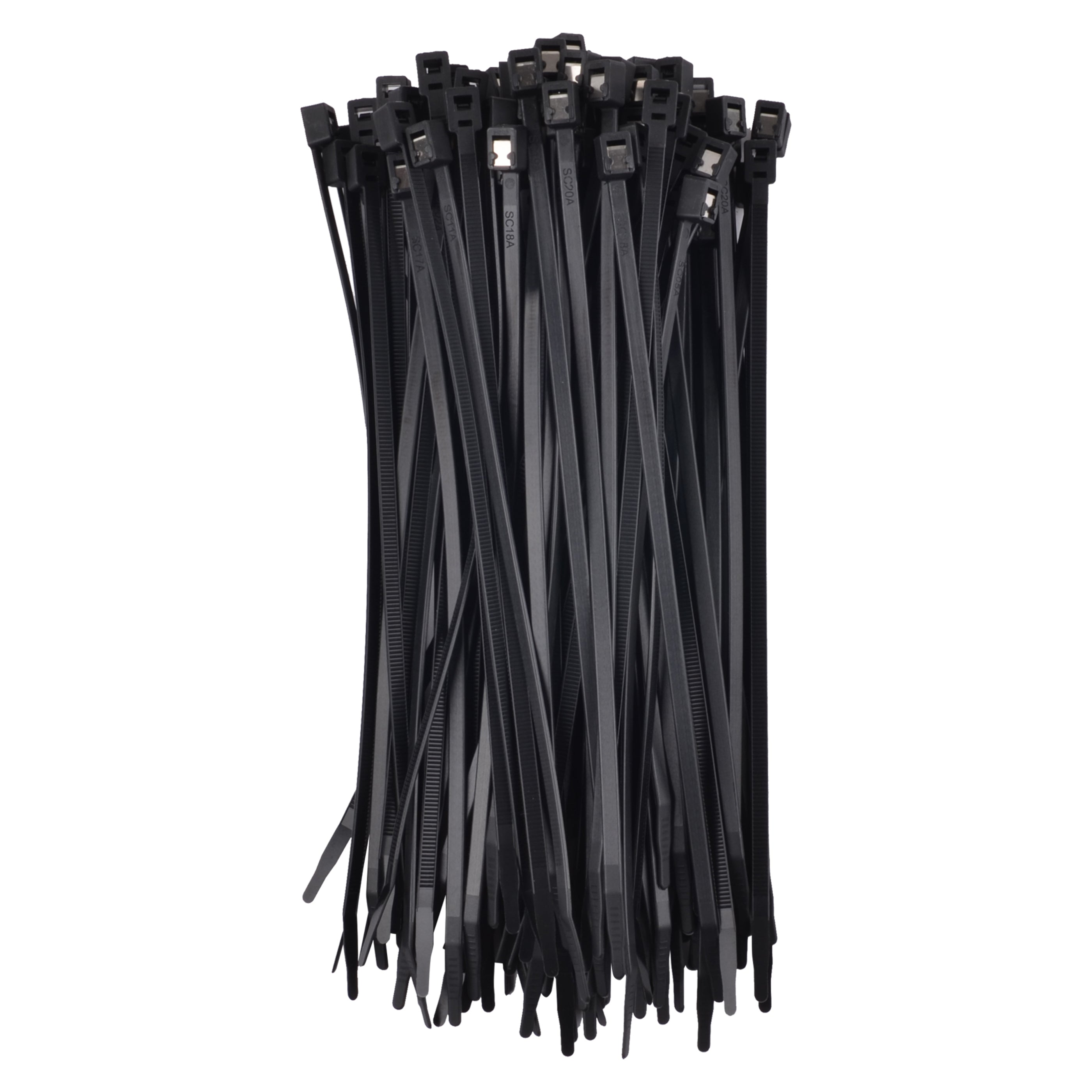 8-inch UV Resistant Black Twist & Cut Zip Tie, 50-lb Tensile Strength, UL 21S Listed, 100-Pack