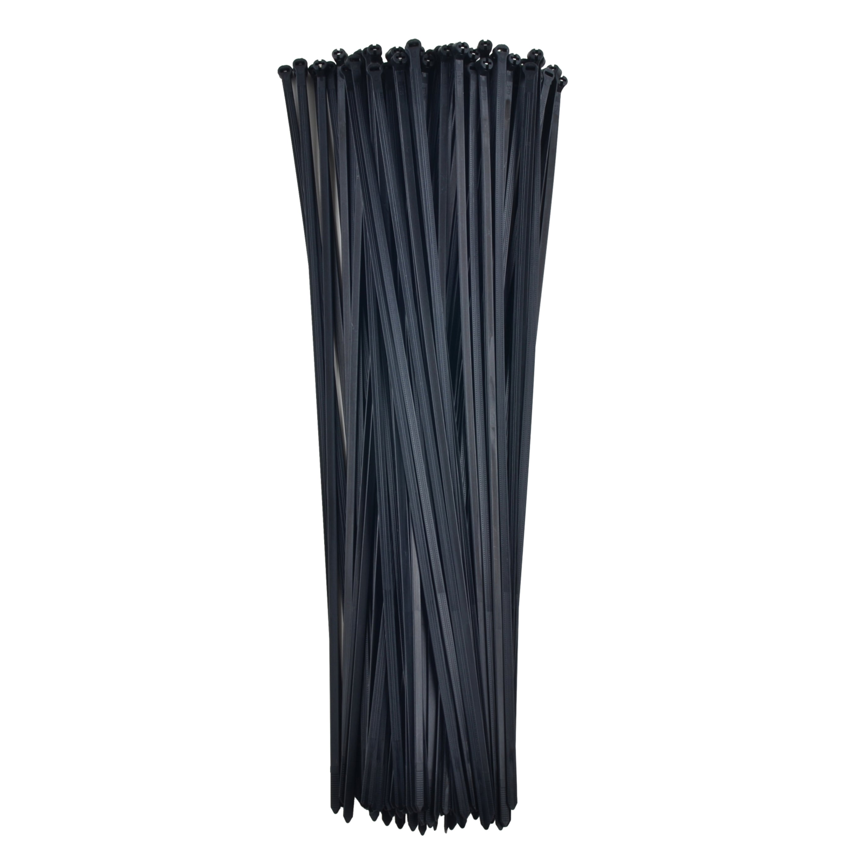 14-inch UV Resistant Black Metal Pawl Zip Tie, 50-lb Tensile Strength, UL 21S Listed, 100-Pack