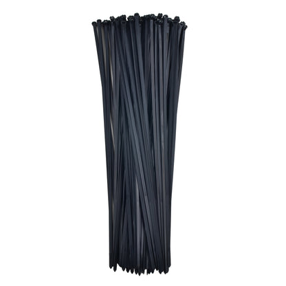 14-inch UV Resistant Black Metal Pawl Zip Tie, 50-lb Tensile Strength, UL 21S Listed, 100-Pack