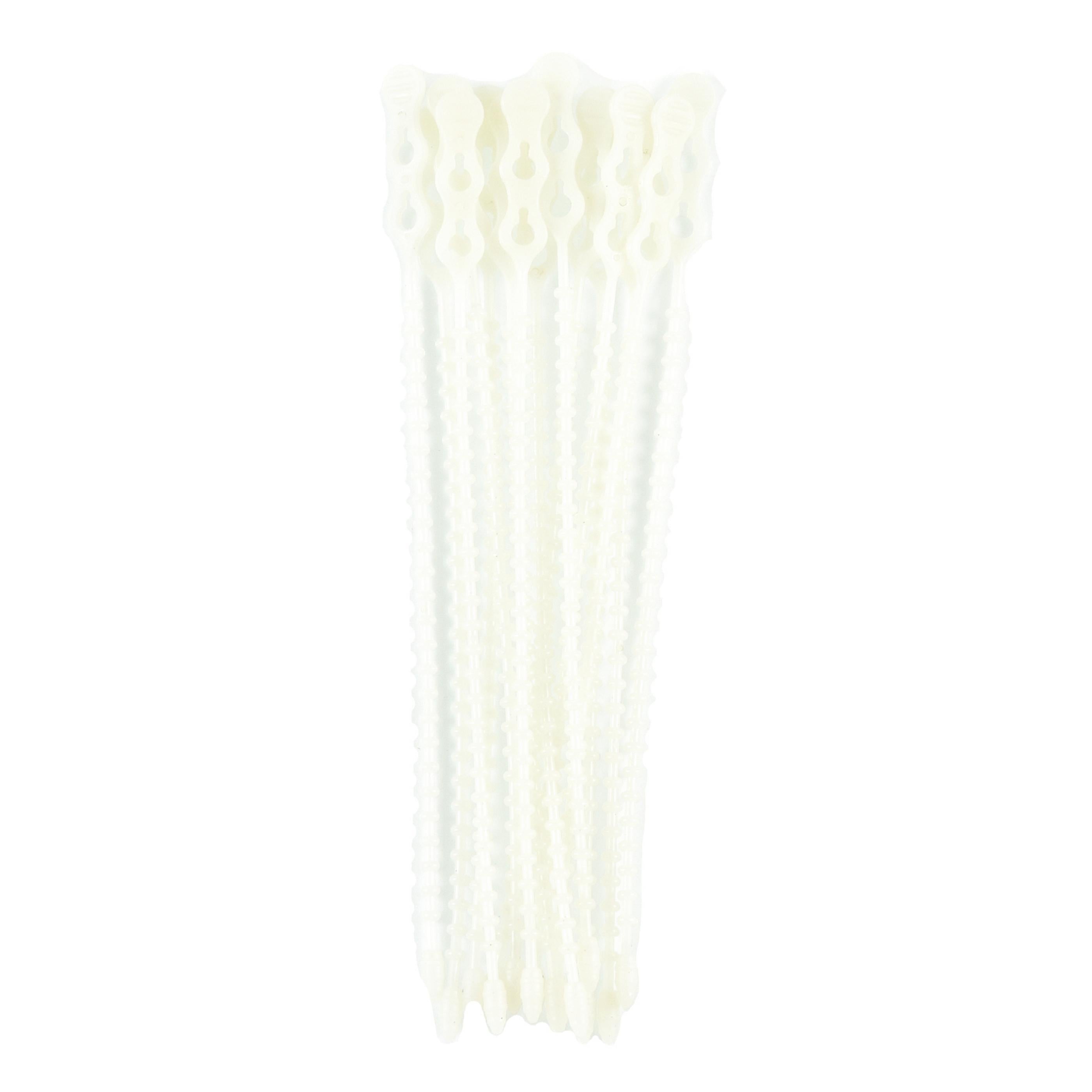 8-inch Natural Double Loop Beaded Zip Tie, 50-lb Tensile Strength, 15-Pack