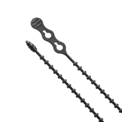 8-inch UV Resistant Black Double Loop Beaded Zip Tie, 50-lb Tensile Strength, 15-Pack