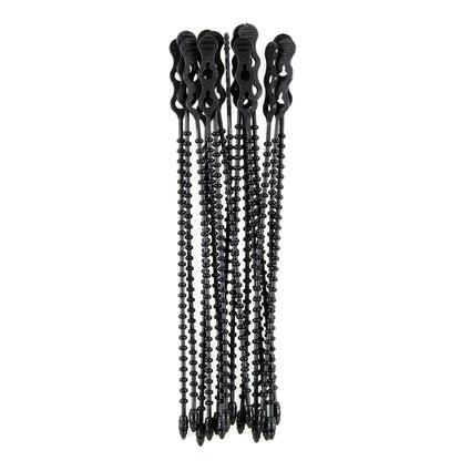 8-inch UV Resistant Black Double Loop Beaded Zip Tie, 50-lb Tensile Strength, 15-Pack