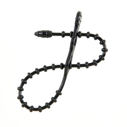 8-inch UV Resistant Black Double Loop Beaded Zip Tie, 50-lb Tensile Strength, 15-Pack