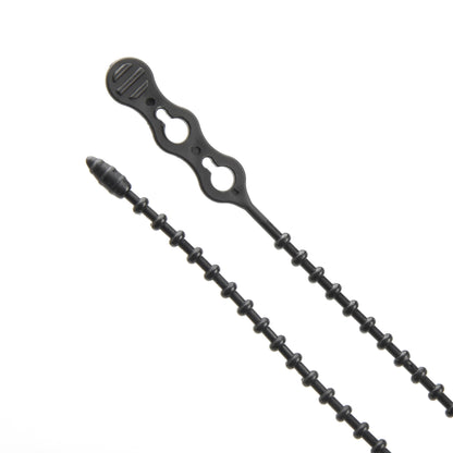 12-inch UV Resistant Black Double Loop Beaded Zip Tie, 50-lb Tensile Strength, 15-Pack