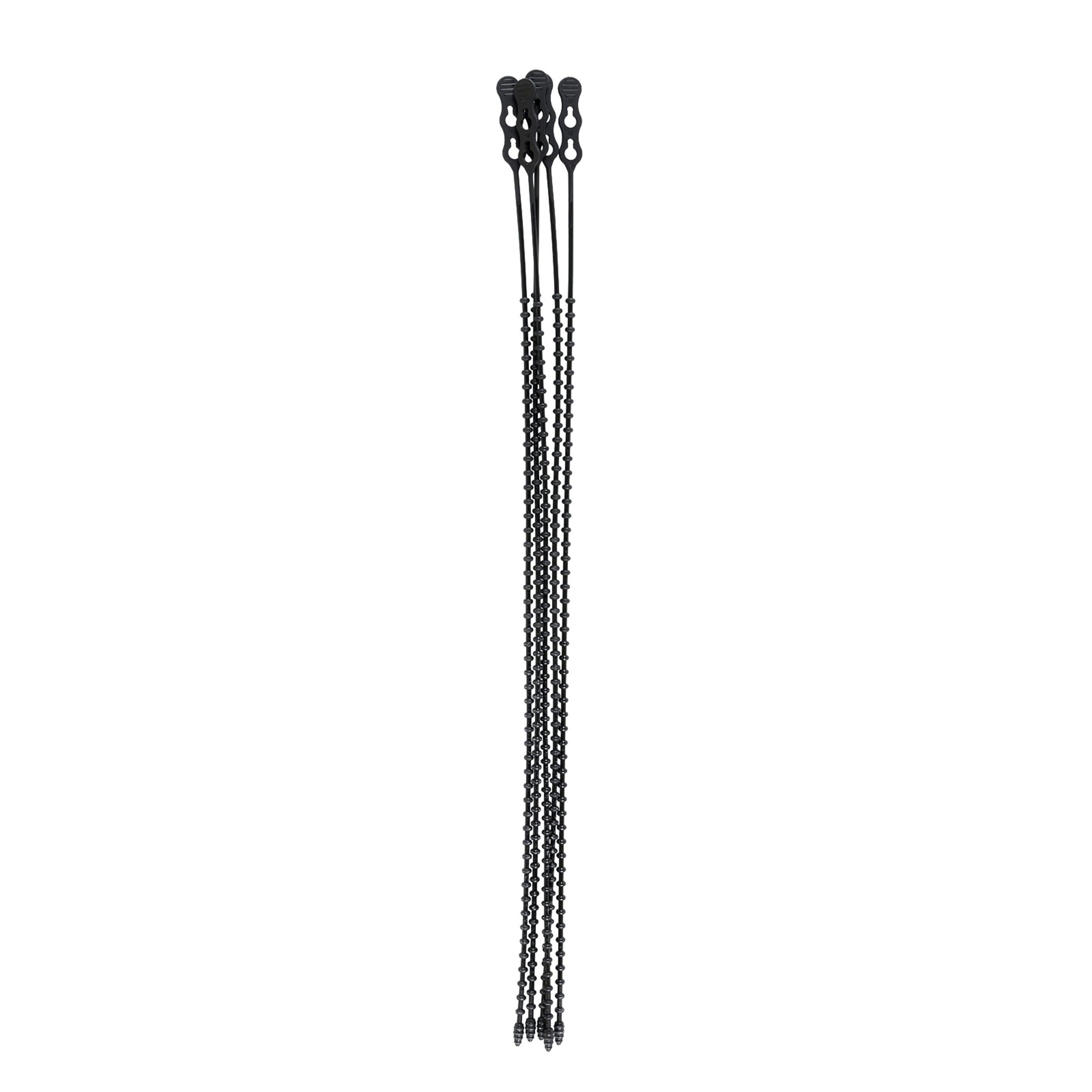 24-inch UV Resistant Black Double Loop Beaded Zip Tie, 120-lb Tensile Strength, 5-Pack