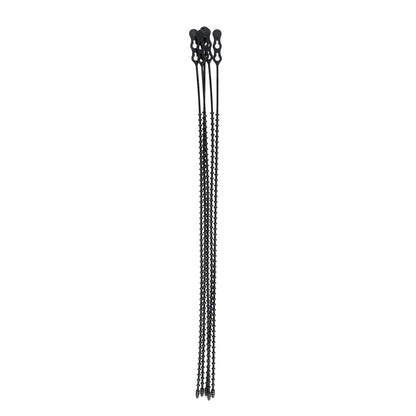 24-inch UV Resistant Black Double Loop Beaded Zip Tie, 120-lb Tensile Strength, 5-Pack