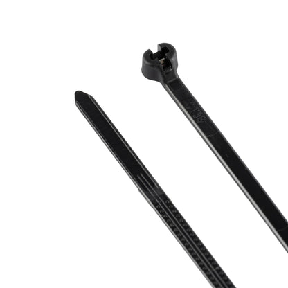 4-inch UV Resistant Black Steel Tooth Zip Tie, 18-lb Tensile Strength, UL 21 Listed, 100-Pack