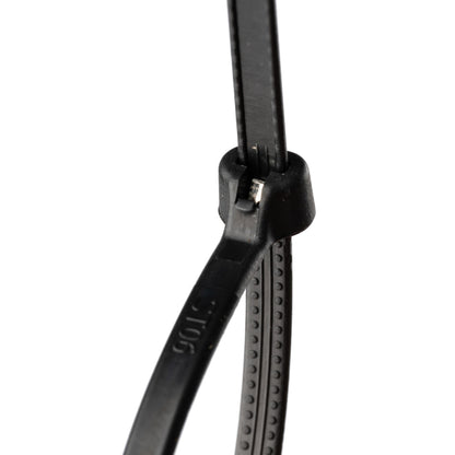 4-inch UV Resistant Black Steel Tooth Zip Tie, 18-lb Tensile Strength, UL 21 Listed, 100-Pack