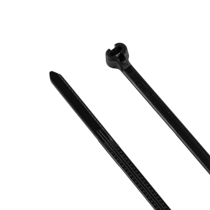 7.9-inch UV Resistant Black Steel Tooth Zip Tie, 18-lb Tensile Strength, UL 21 Listed, 100-Pack
