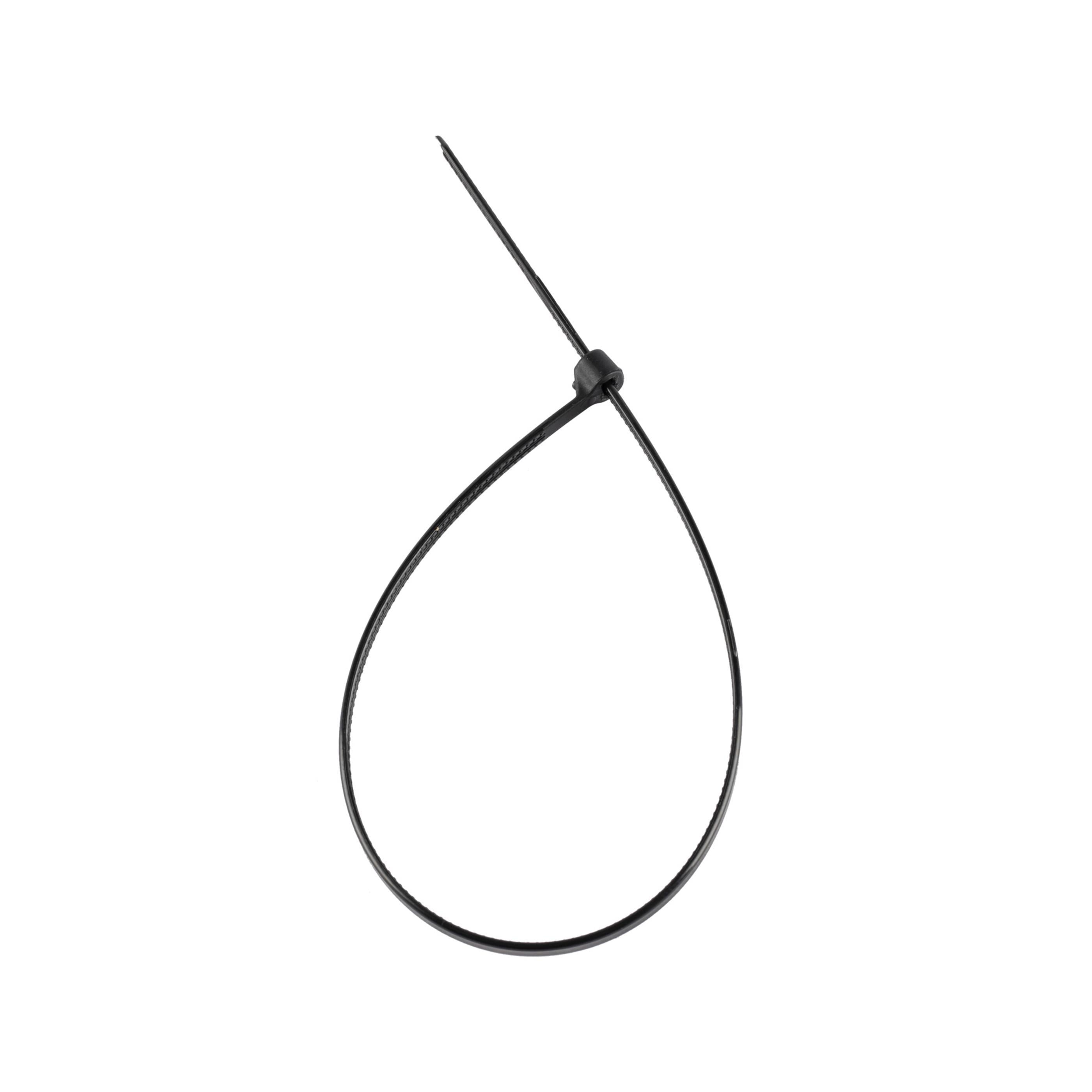 7.9-inch UV Resistant Black Steel Tooth Zip Tie, 18-lb Tensile Strength, UL 21 Listed, 100-Pack