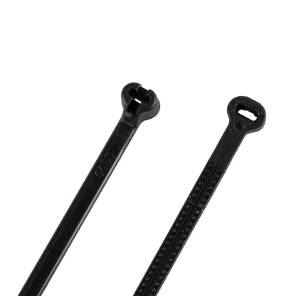 7.9-inch UV Resistant Black Steel Tooth Zip Tie, 18-lb Tensile Strength, UL 21 Listed, 100-Pack
