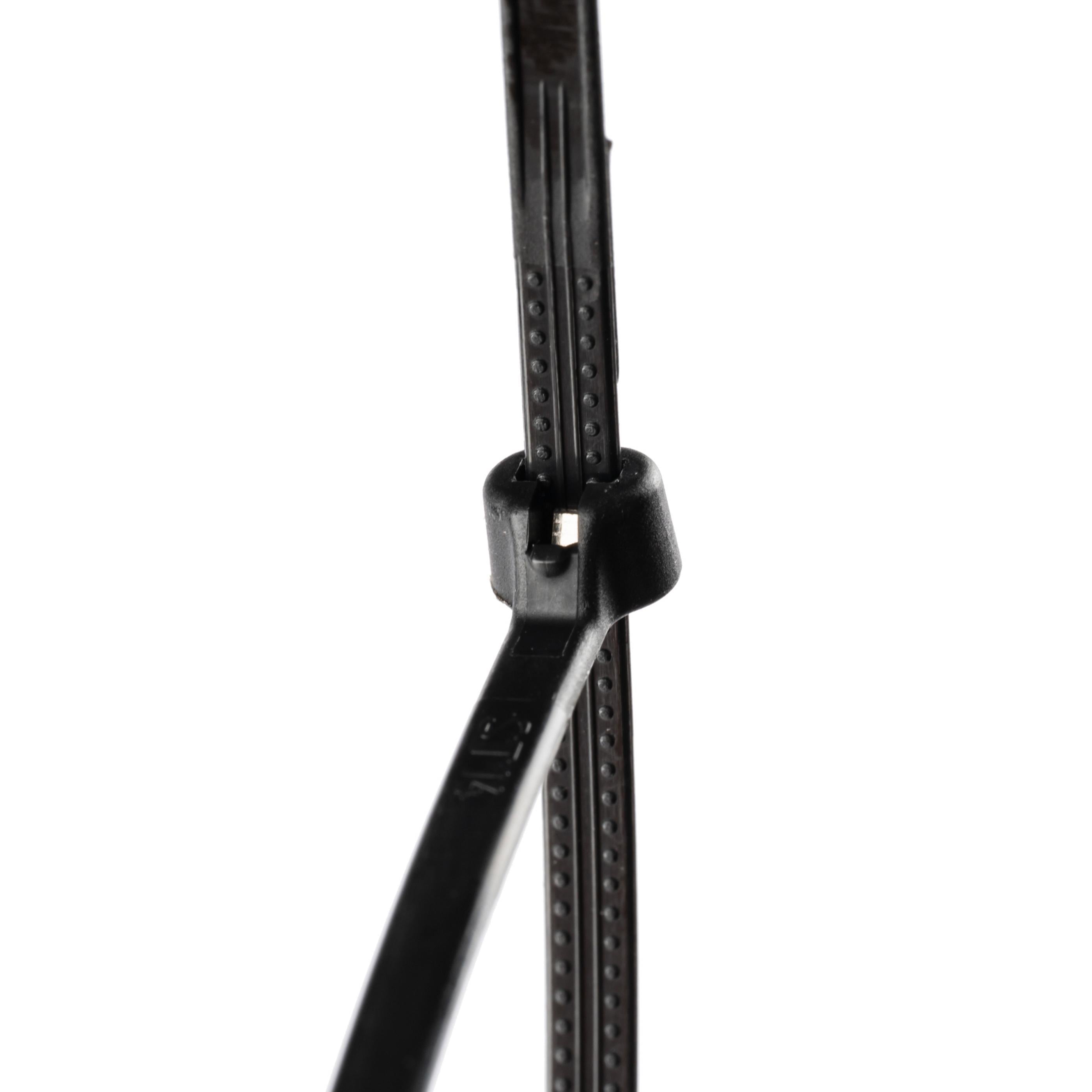 7.9-inch UV Resistant Black Steel Tooth Zip Tie, 18-lb Tensile Strength, UL 21 Listed, 100-Pack