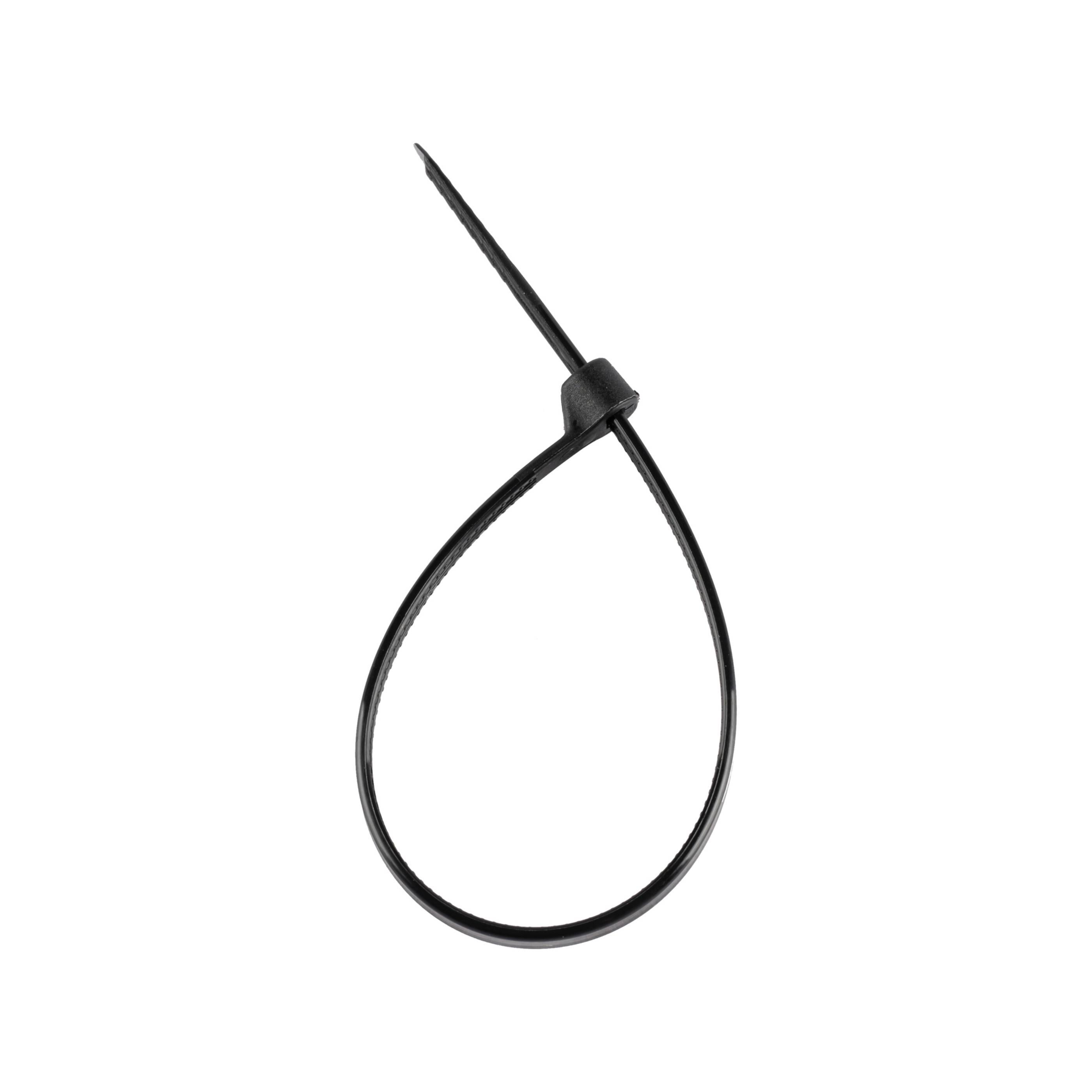5.5-inch UV Resistant Black Steel Tooth Zip Tie, 40-lb Tensile Strength, UL 21 Listed, 100-Pack