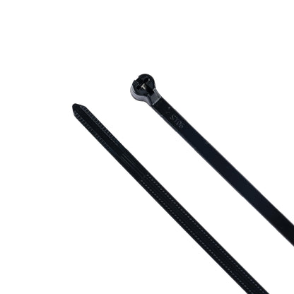 7.9-inch UV Resistant Black Steel Tooth Zip Tie, 50-lb Tensile Strength, UL 21S Listed, 100-Pack