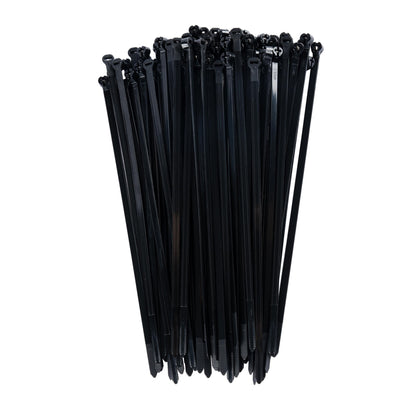 7.9-inch UV Resistant Black Steel Tooth Zip Tie, 50-lb Tensile Strength, UL 21S Listed, 100-Pack