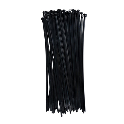 11.8-inch UV Resistant Black Steel Tooth Zip Tie, 50-lb Tensile Strength, UL 21S Listed, 100-Pack