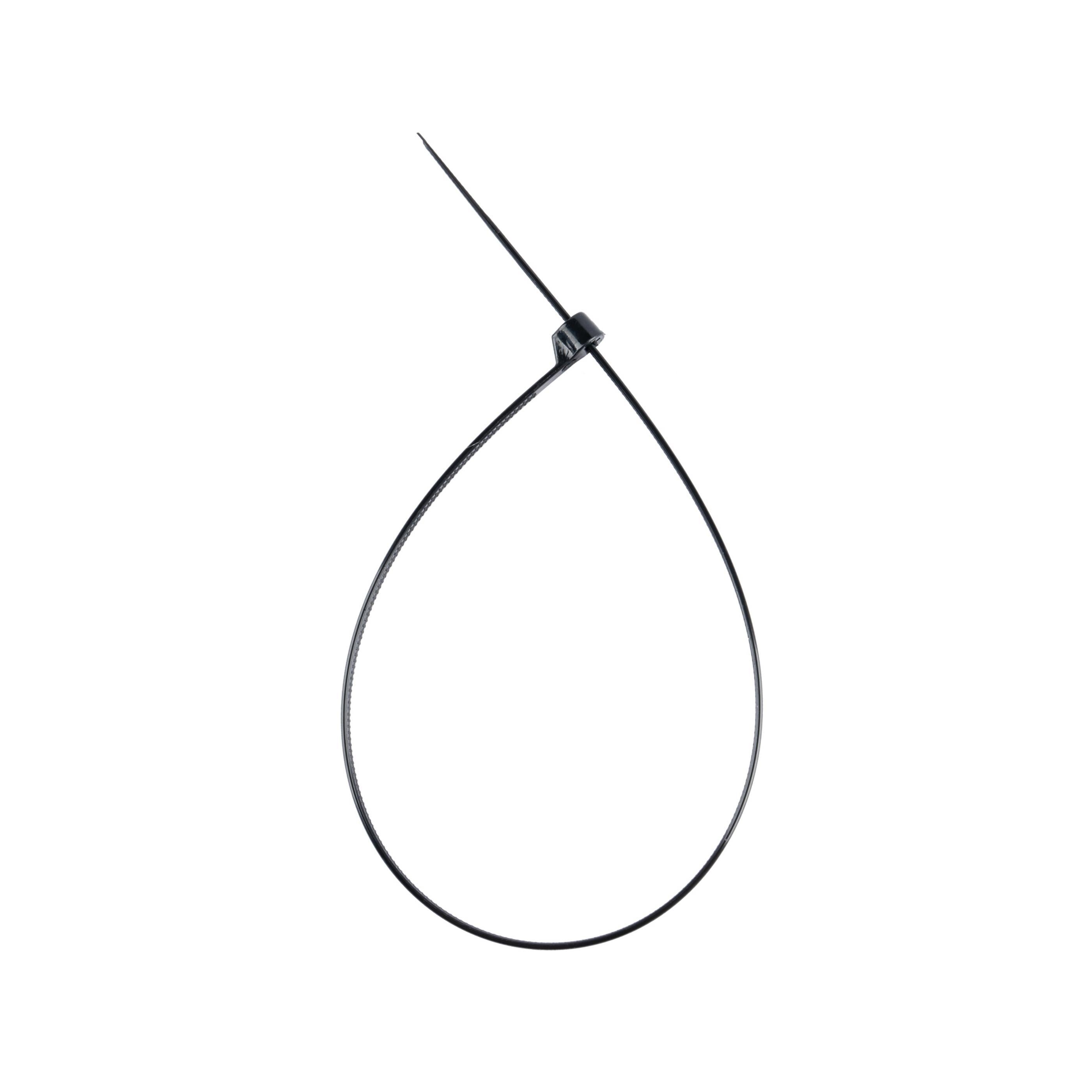 11.8-inch UV Resistant Black Steel Tooth Zip Tie, 50-lb Tensile Strength, UL 21S Listed, 100-Pack