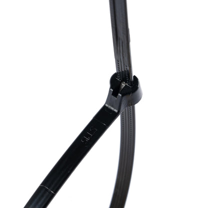 11.8-inch UV Resistant Black Steel Tooth Zip Tie, 50-lb Tensile Strength, UL 21S Listed, 100-Pack