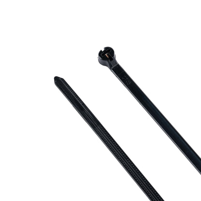 14.6-inch UV Resistant Black Steel Tooth Zip Tie, 50-lb Tensile Strength, UL 21S Listed, 100-Pack