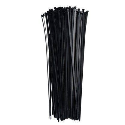 14.6-inch UV Resistant Black Steel Tooth Zip Tie, 50-lb Tensile Strength, UL 21S Listed, 100-Pack