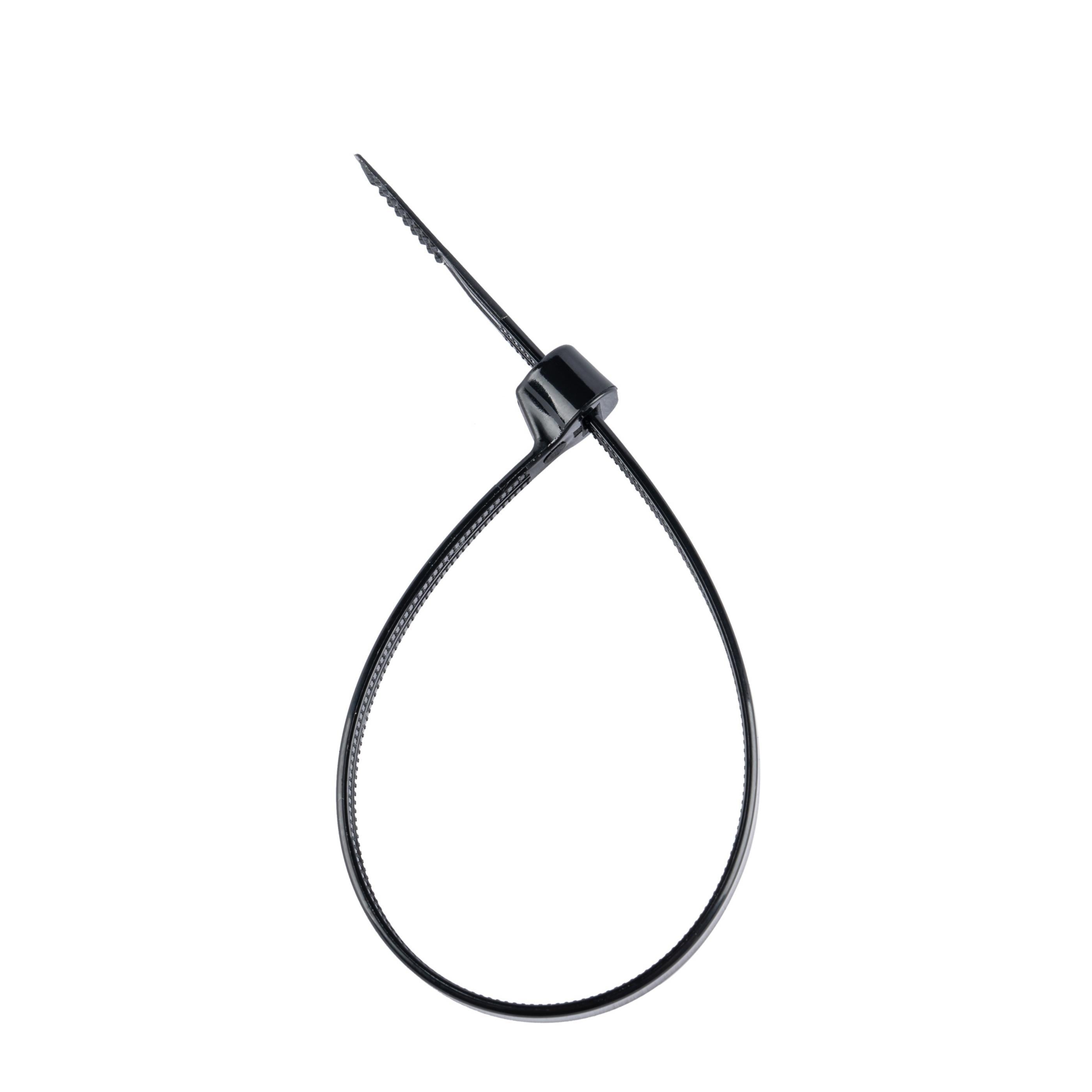 8.6-inch UV Resistant Black Steel Tooth Zip Tie, 120-lb Tensile Strength, UL 21S Listed, 100-Pack