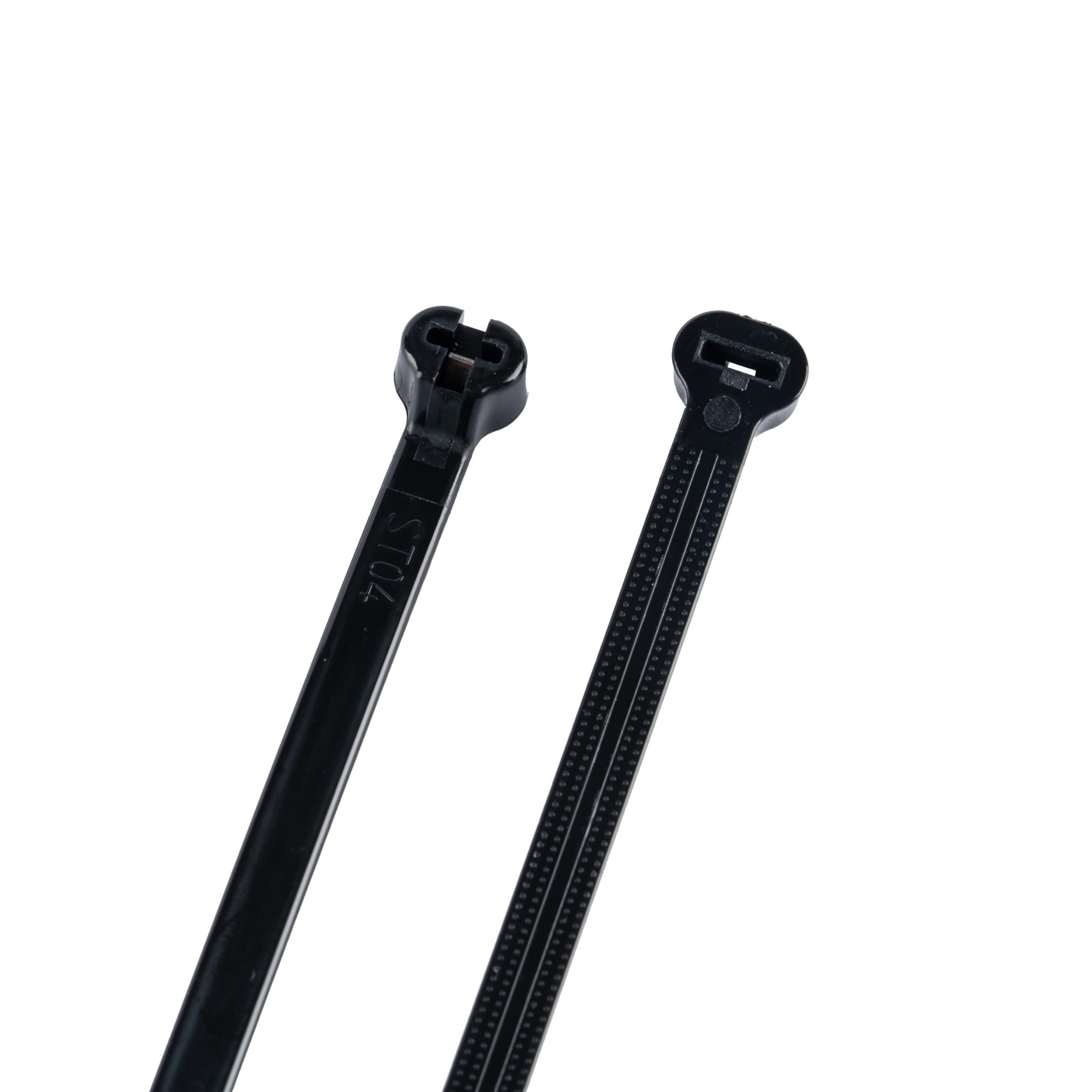 8.6-inch UV Resistant Black Steel Tooth Zip Tie, 120-lb Tensile Strength, UL 21S Listed, 100-Pack