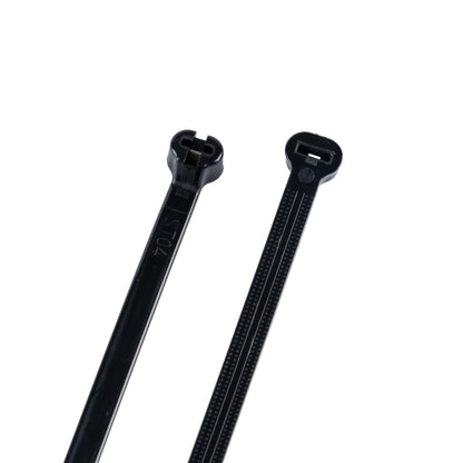 8.6-inch UV Resistant Black Steel Tooth Zip Tie, 120-lb Tensile Strength, UL 21S Listed, 100-Pack