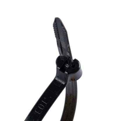 8.6-inch UV Resistant Black Steel Tooth Zip Tie, 120-lb Tensile Strength, UL 21S Listed, 100-Pack