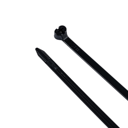 11.8-inch UV Resistant Black Steel Tooth Zip Tie, 120-lb Tensile Strength, UL 21S Listed, 100-Pack