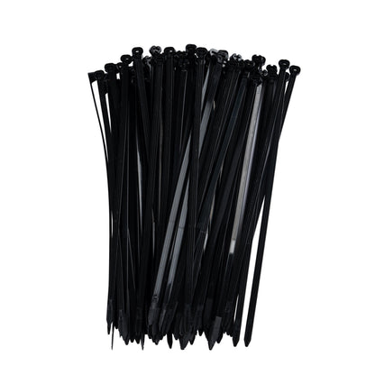 11.8-inch UV Resistant Black Steel Tooth Zip Tie, 120-lb Tensile Strength, UL 21S Listed, 100-Pack