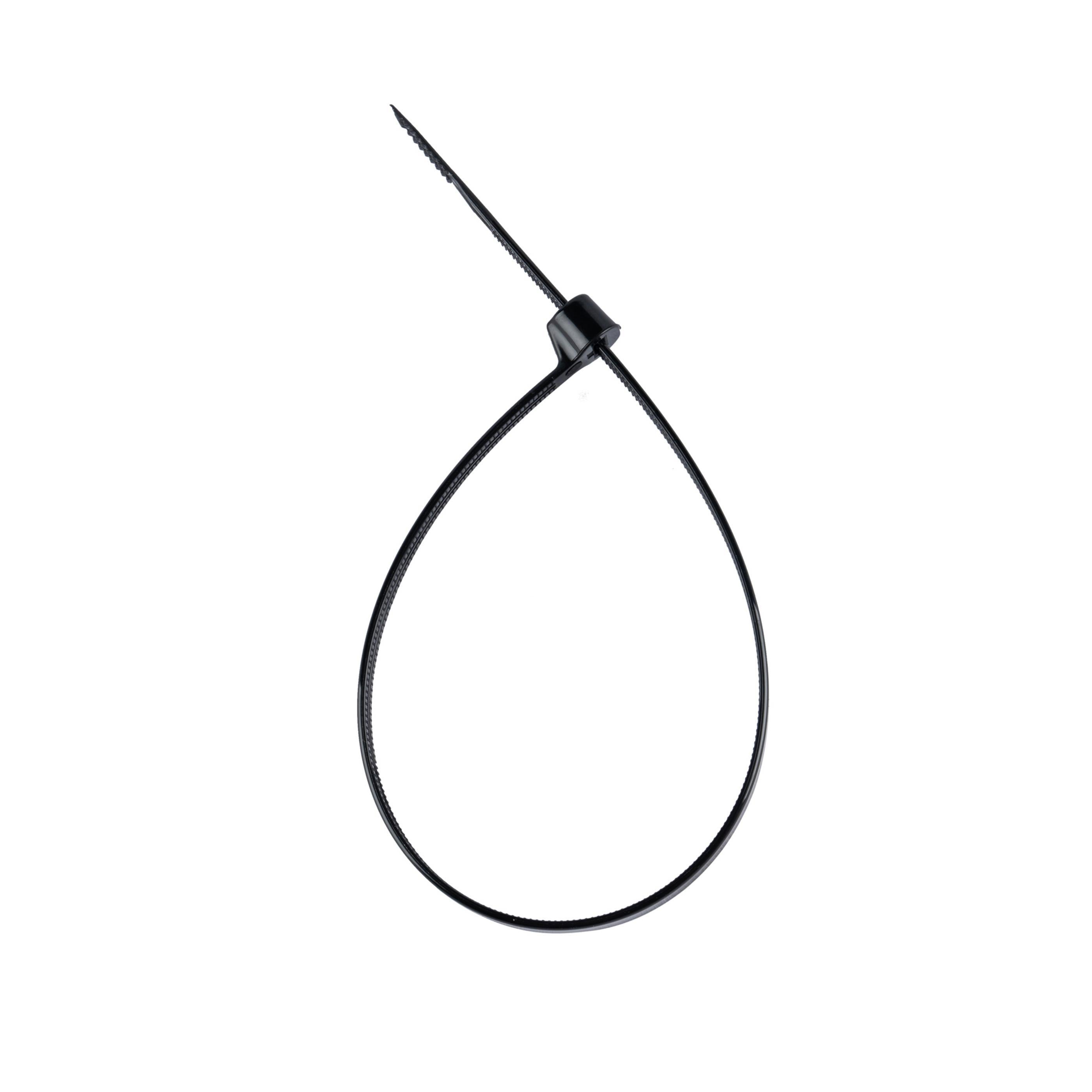 11.8-inch UV Resistant Black Steel Tooth Zip Tie, 120-lb Tensile Strength, UL 21S Listed, 100-Pack