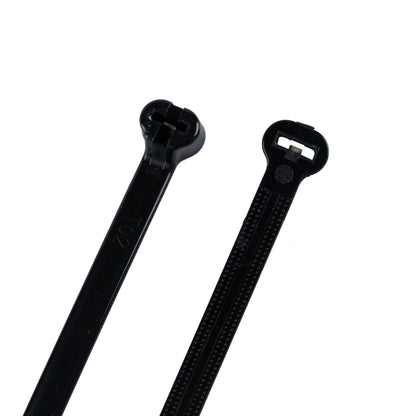 11.8-inch UV Resistant Black Steel Tooth Zip Tie, 120-lb Tensile Strength, UL 21S Listed, 100-Pack