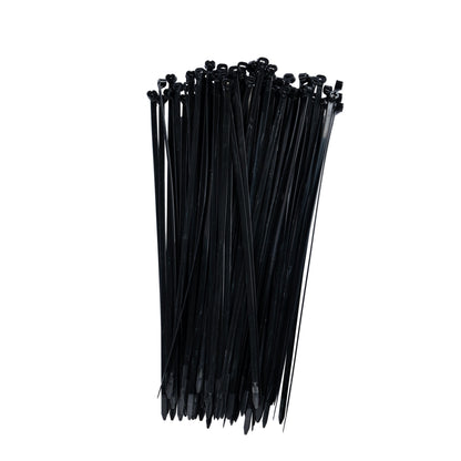 14.6-inch UV Resistant Black Steel Tooth Zip Tie, 120-lb Tensile Strength, UL 21S Listed, 100-Pack