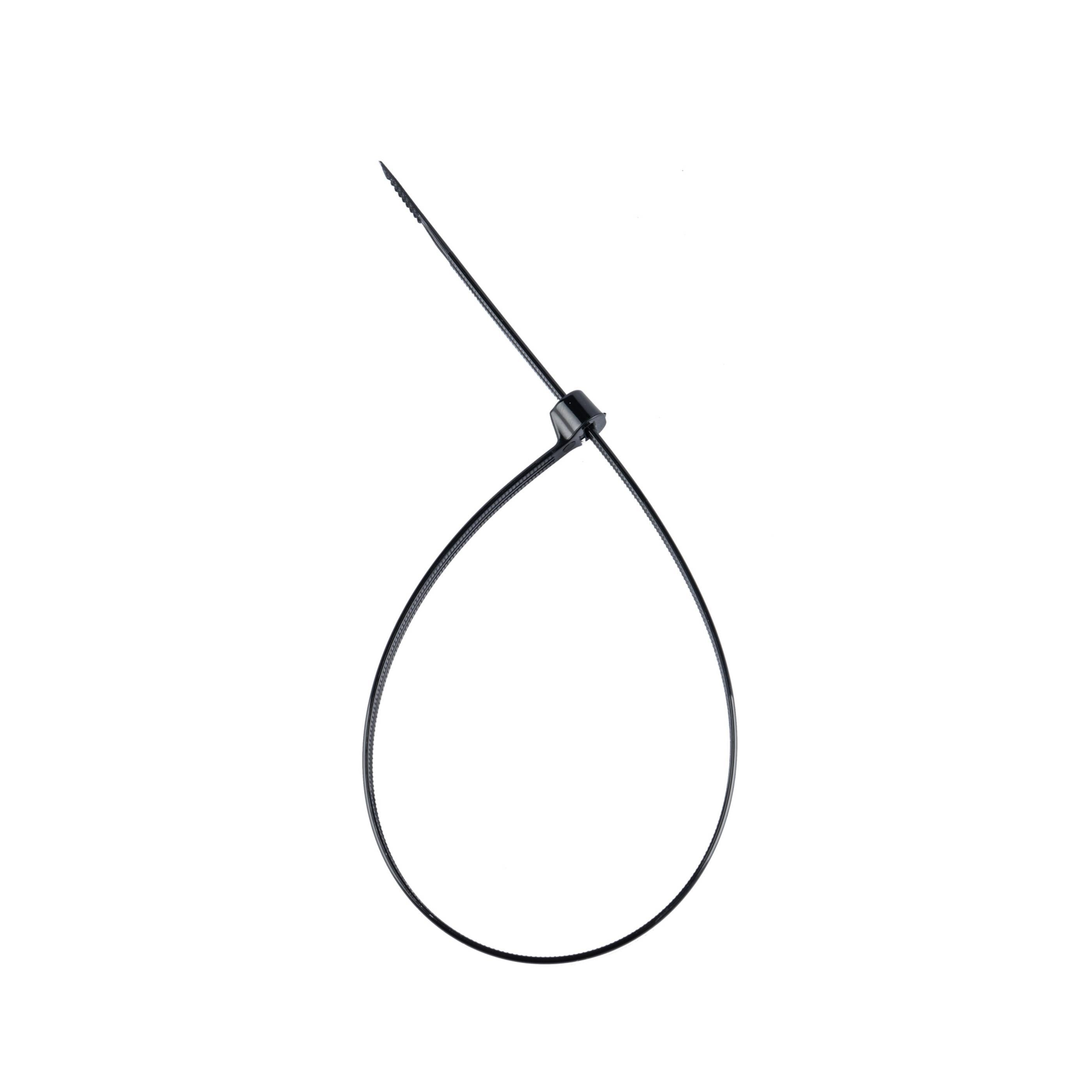 14.6-inch UV Resistant Black Steel Tooth Zip Tie, 120-lb Tensile Strength, UL 21S Listed, 100-Pack