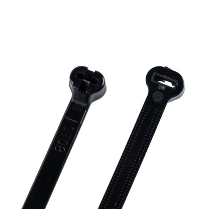 14.6-inch UV Resistant Black Steel Tooth Zip Tie, 120-lb Tensile Strength, UL 21S Listed, 100-Pack
