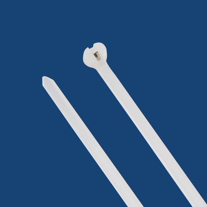 4-inch Natural Steel Tooth Zip Tie, 18-lb Tensile Strength, UL 21 Listed, 100-Pack