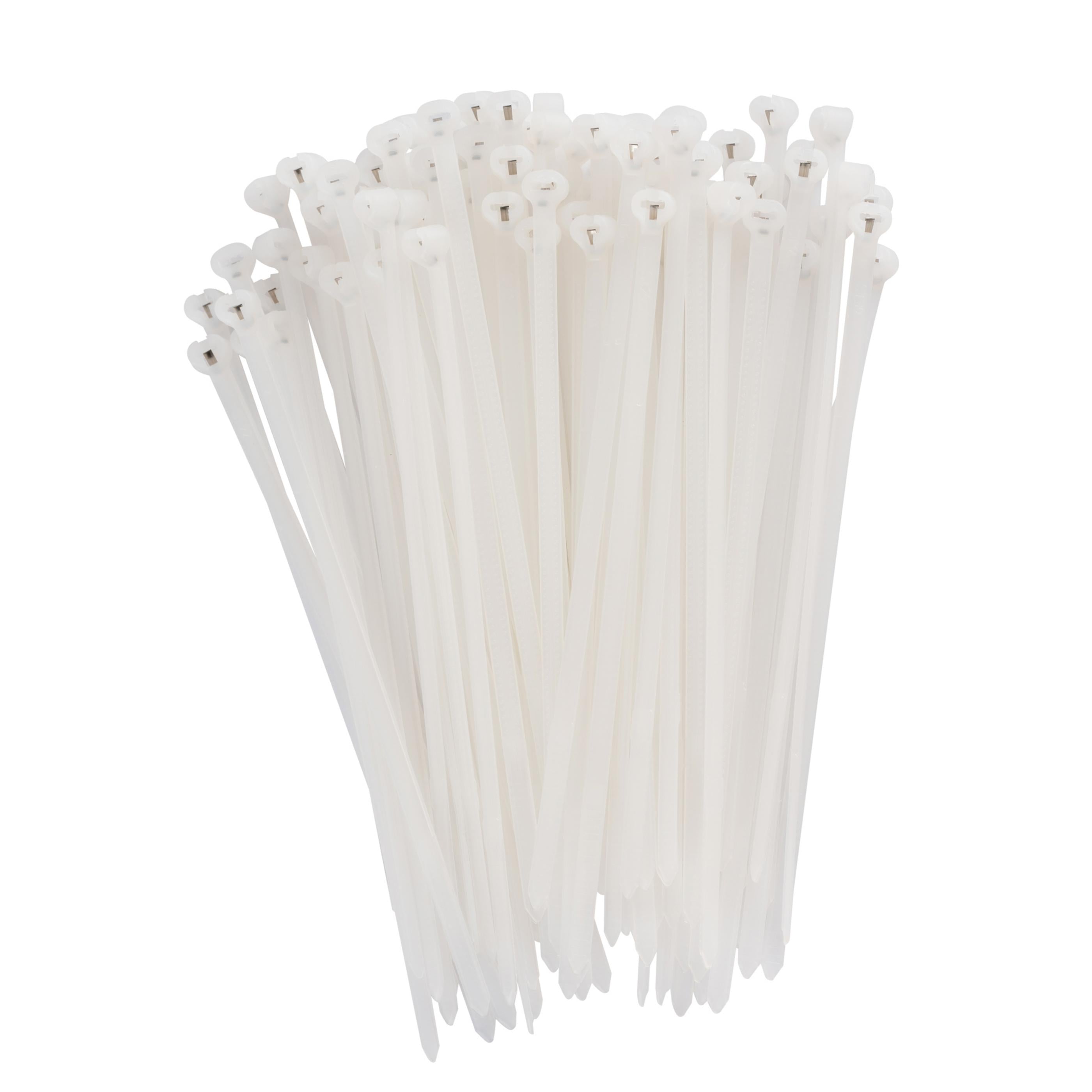 4-inch Natural Steel Tooth Zip Tie, 18-lb Tensile Strength, UL 21 Listed, 100-Pack
