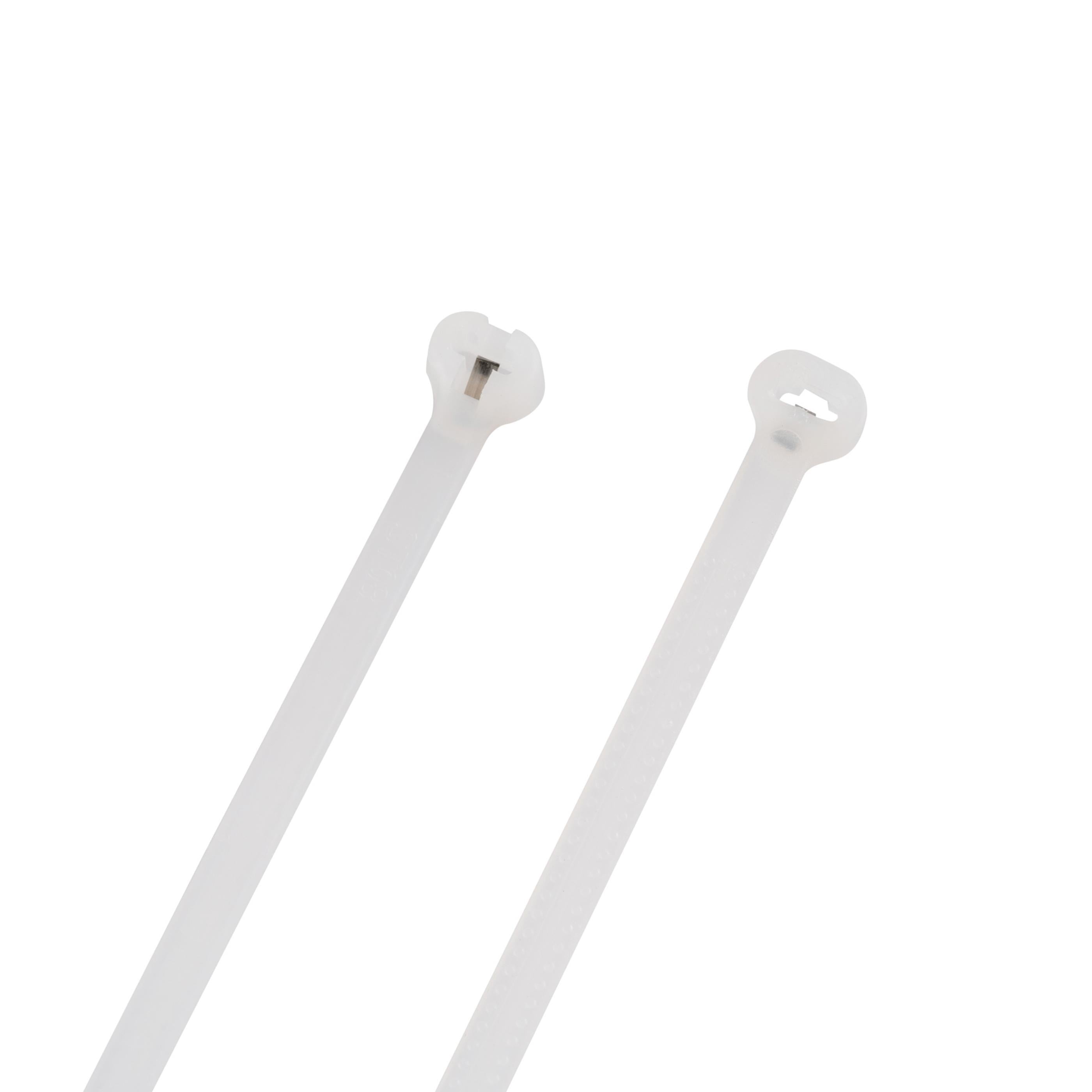 4-inch Natural Steel Tooth Zip Tie, 18-lb Tensile Strength, UL 21 Listed, 100-Pack